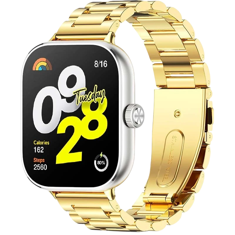 Pulseira Metal Elos Xiaomi Mi Smart Band 9 Pro / Band 8 Pro / Redmi Watch 4 / Redmi Watch 5 Dourado - Image 1