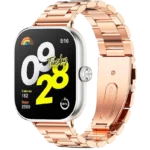 Pulseira Metal Elos Xiaomi Mi Smart Band 9 Pro / Band 8 Pro / Redmi Watch 4 / Redmi Watch 5 Dourado Rosa