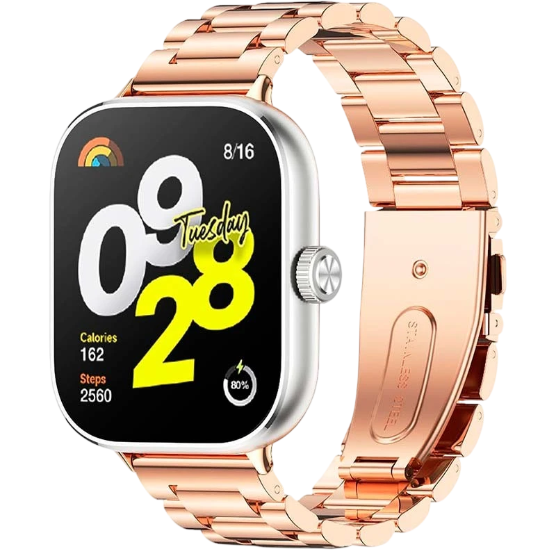 Pulseira Metal Elos Xiaomi Mi Smart Band 9 Pro / Band 8 Pro / Redmi Watch 4 / Redmi Watch 5 Dourado Rosa - Image 1