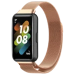 Pulseira Huawei Band 7 Milanesa Magnética Dourado Rosa