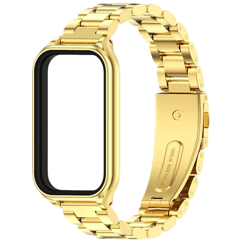 Pulseira Metal Elos Xiaomi Mi Smart Band 8 Active / Redmi Smart Band 2 Dourado - Image 1