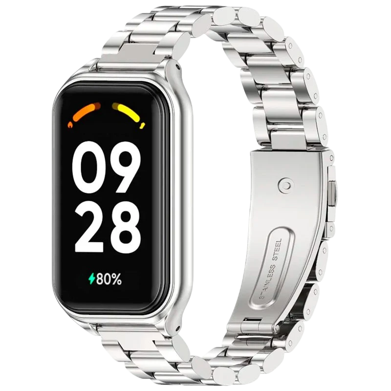 Pulseira Metal Elos Xiaomi Mi Smart Band 8 Active / Redmi Smart Band 2 Prateado - Image 1