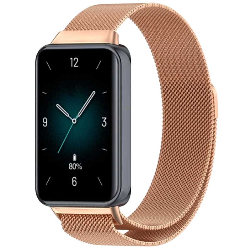 Pulseira Milanesa Magnética Huawei Band 8 / Huawei Band 9 / Honor Band 9 Dourado Rosa - Image 1