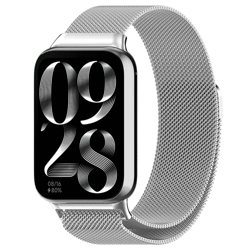 Pulseira Milanesa Magnética Xiaomi Mi Smart Band 9 Pro / Band 8 Pro / Redmi Watch 4 / Redmi Watch 5 Prateado - Image 1