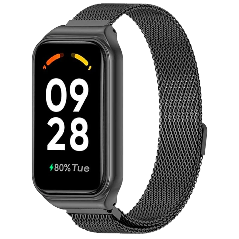 Pulseira Milanesa Magnética Xiaomi Mi Smart Band 8 Active / Redmi Smart Band 2 Preto - Image 1