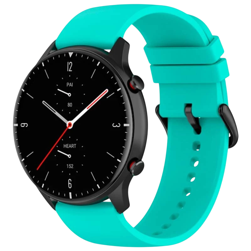 Pulseira de silicone Universal 22mm Turquesa para Smartwatch Xiaomi/Amazfit/Samsung/Huawei/Realme/Ticwatch - Image 1