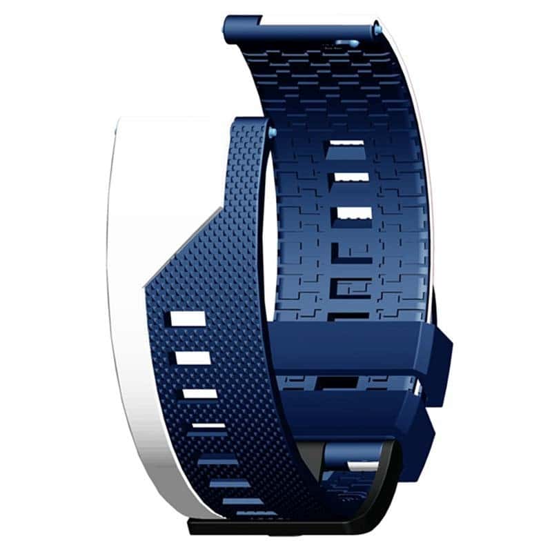 Pulseira Universal Stripe 22mm para Smartwatch Xiaomi/Amazfit/Samsung/Huawei/Realme/Ticwatch Azul e Branco - Image 1