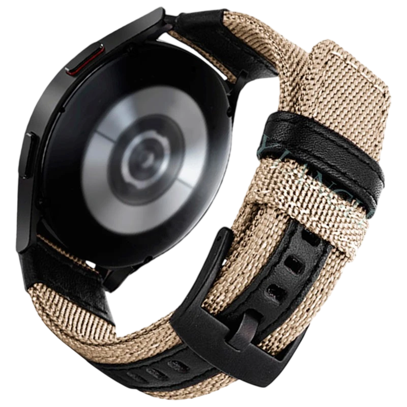 Pulseira Universal Nylon Ajustável 22mm Cáqui para Smartwatch Xiaomi/Amazfit/Samsung/Huawei/Realme/Ticwatch - Image 1