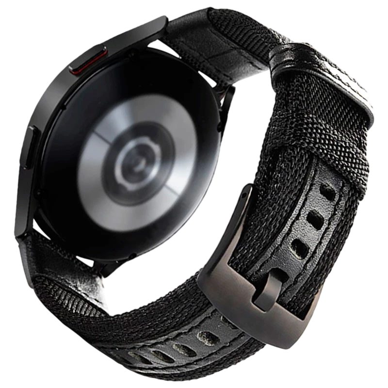 Pulseira Universal Nylon Ajustável 20mm Preta para Smartwatch Xiaomi/Amazfit/Samsung/Huawei/Realme/Ticwatch - Image 1