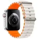 Pulseira Apple Watch 42/44/45/49mm Wave Branco Estrela+Laranja - Image 2