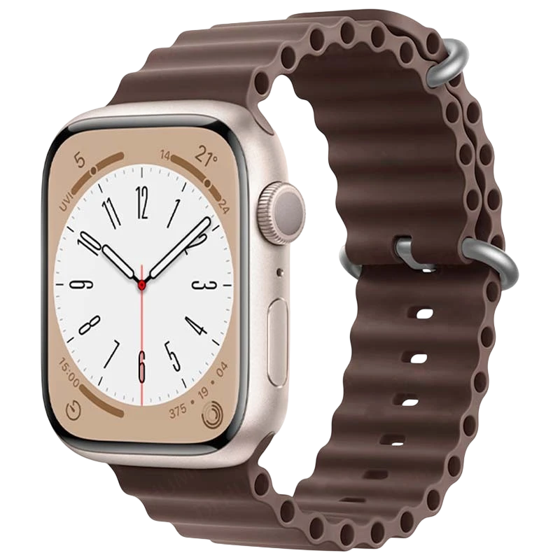 Pulseira Apple Watch 42/44/45/49mm Wave Castanho - Image 1