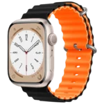 Pulseira Apple Watch 42/44/45/49mm Wave Preto+Laranja