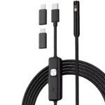 Endoscópio de 8 mm com lente dupla (Lightning/USB-C/MicroUSB) – Cabo rígido – 3,5 m