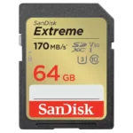 SanDisk Extreme UHS-I 64 GB Classe 10 U3 V30 Preto / Dourado