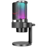 Fifine AmpliGame A8 RGB Microfone USB Tipo C para gravação e streaming no PC