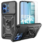 Capa Armadura Militar Magnética para Xiaomi Redmi 15C 4G/5G com Proteção para Câmara e Anel de Suporte