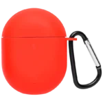 Capa de silicone com Mosquetão para Xiaomi Redmi Buds 3 Pro / POCO Buds Pro Vermelho
