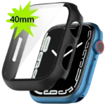 Capa PC + Vidro Temperado Apple Watch 40mm - Compatível com Apple Watch 4/5/6/SE Preto