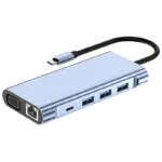 Hub BYL-2310 11 em 1 USB Tipo C para HDMI/USB 3.0/RJ45/USB Tipo C/PD/3,5mm Preto