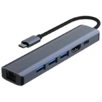 Hub 2210 6 em 1 USB Tipo C para USB 3.2/HDMI/USB Tipo C Preto