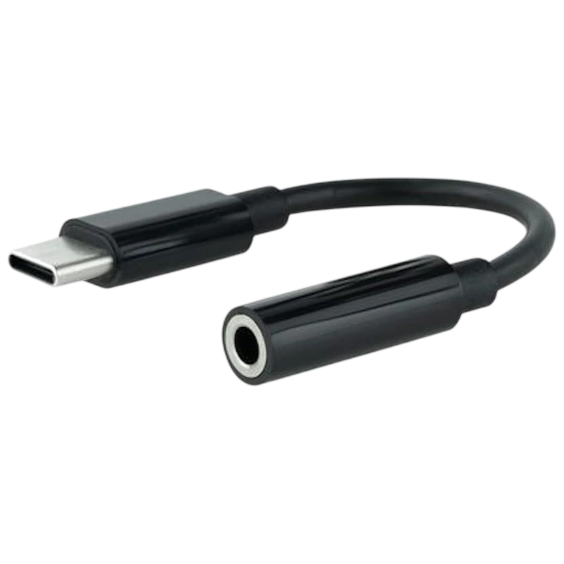 Cabo Adaptador de Áudio Nanocable USB-C para Jack 3,5 Preto 11cm - Image 1