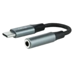 Cabo Adaptador de Áudio Nanocable USB-C para Jack 3.5 Preto/Cinza 11cm
