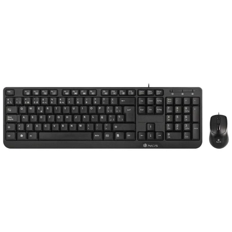 Teclado USB + Mouse NGS Cocoa Kit Preto - Image 1
