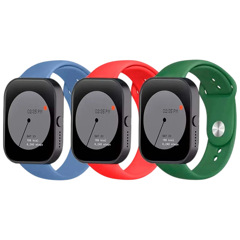 Pack x3 Pulseira Silicone Elgance para CMF by Nothing Watch Pro 22mm Azul Escuro, Vermelho e Verde - Image 1