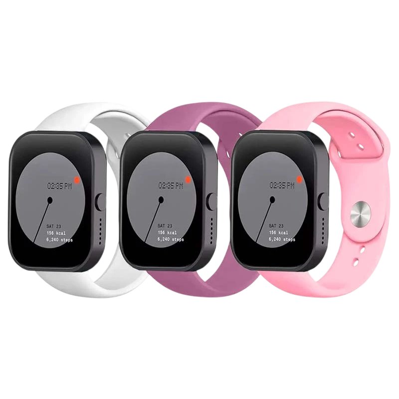 Pack x3 Pulseira Silicone Elgance para CMF by Nothing Watch Pro 22mm Branco, Roxo e Rosa - Image 1