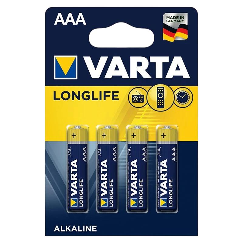 Pack 4x Pilhas Varta AAA Long Life Extra Power LR03 - Image 1