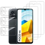 Pack de Acessórios Xiaomi Poco M5 com 3 Película de ecrã + 3 Película de vidro para câmara