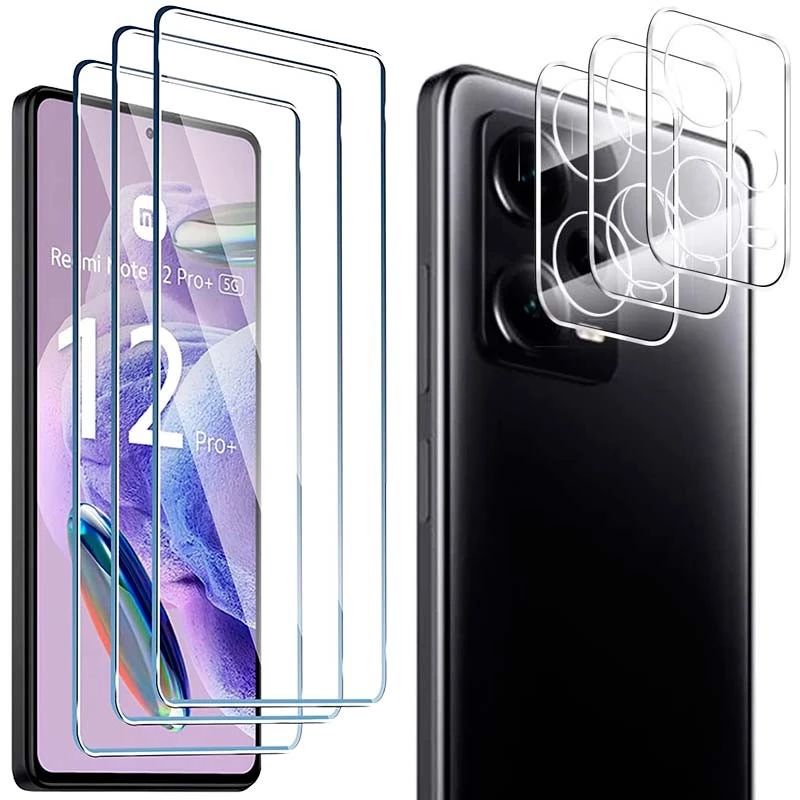 Pack de Acessórios Xiaomi Redmi Note 12 Pro+ com 3 Película de ecrã + 3 Película de vidro para câmara - Image 1