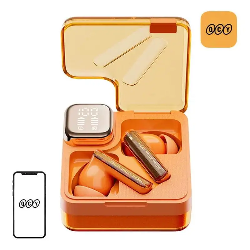 QCY T31 Melo Buds Bluetooth com Som Potente Laranja - Image 2