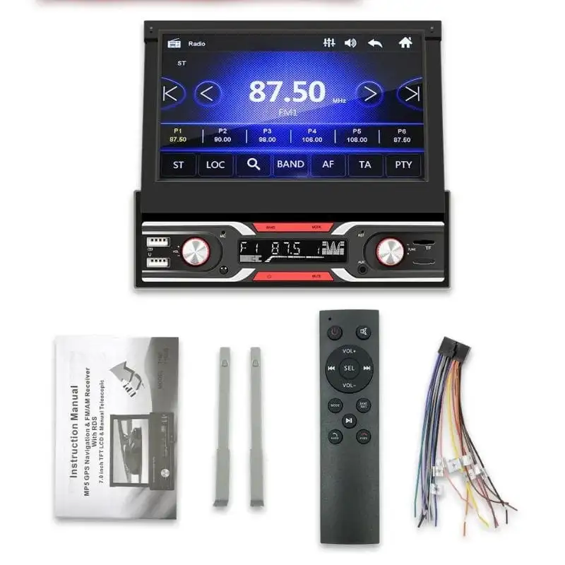 SWM 9603S Ecrã retrátil Bluetooth Carplay/Android Auto USB sem fios Preto - Autorrádio 1 DIN - Image 2