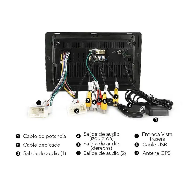 Autorádio 2 DIN SWM 9090-J 9" Android 13 / 1GB/ 32GB / Bluetooth / Wi-Fi / GPS / ASP - Image 2