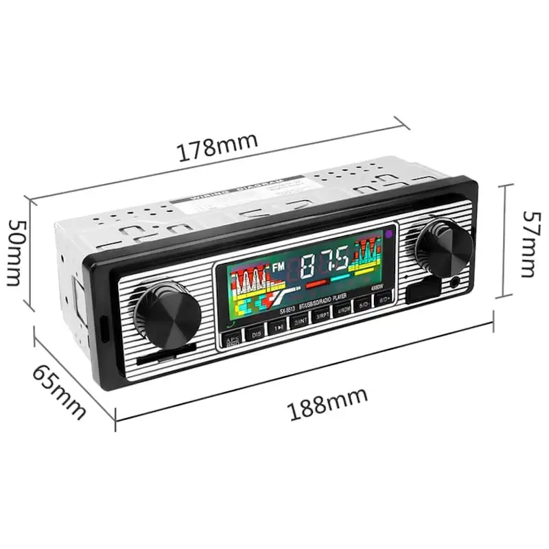 Autoradio Estilo Clássico SX-5513 Bluetooth USB MP3 AUX - Image 3