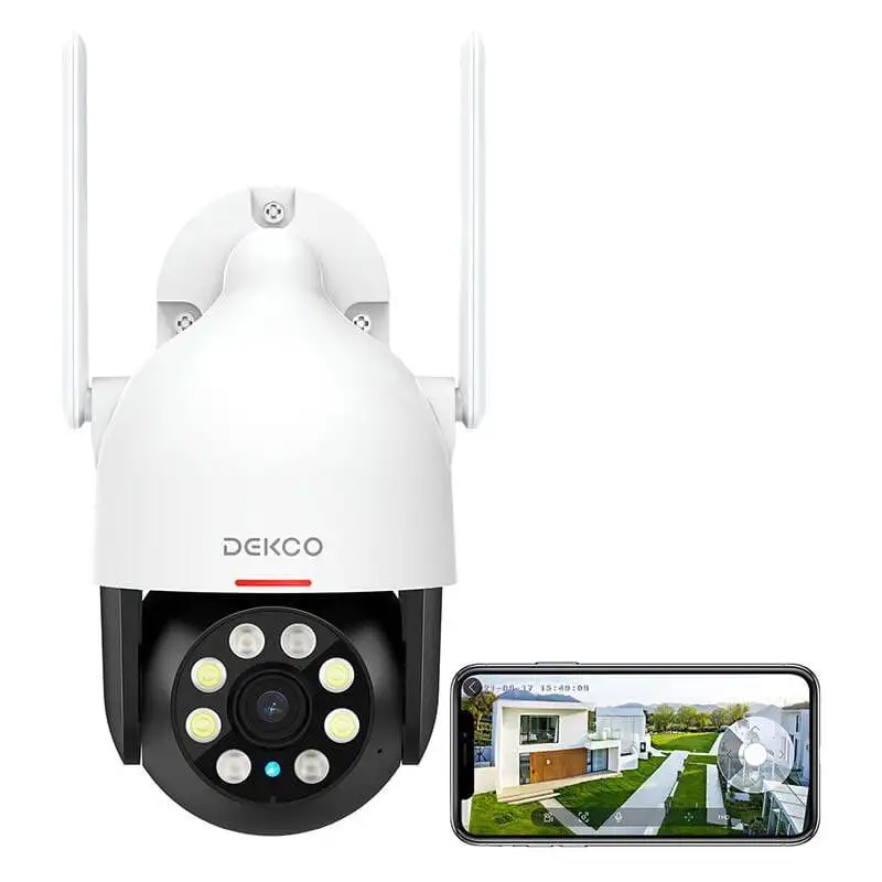 Câmara de segurança IP DEKCO DC5L 2K QHD WiFi  visão noturna a cores Google Assistant/Alexa Branco - Image 2