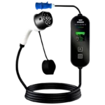 Carregador portátil para carros elétricos 16A / 3,5KW / monofásico / 5M / LCD - EV Tipo 2
