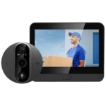 Escam C89 Visão Noturna PIR Áudio bidirecional Preto - olho mágico digital