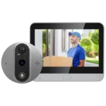 Escam C89 Visão Noturna PIR Áudio bidirecional Prata - Olho mágico digital