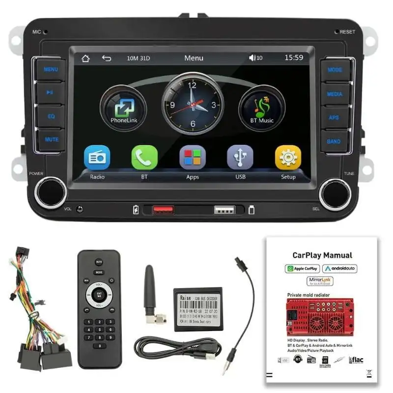 F9070C Bluetooth/Carplay/USB Preto - Rádio Automóvel 2 DIN - Image 3