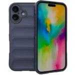 Capa de silicone Wave para iPhone 16  Azul Escuro