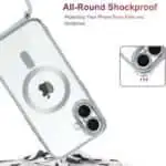 Capa Magnética com Pendente para iPhone 16 Prata - Image 2
