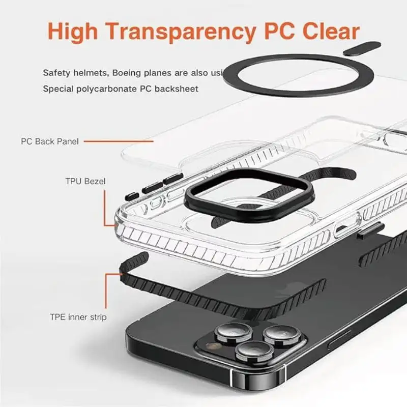 Capa Magnética com Corrente Removível para iPhone 16 Pro Max Prata - Image 2