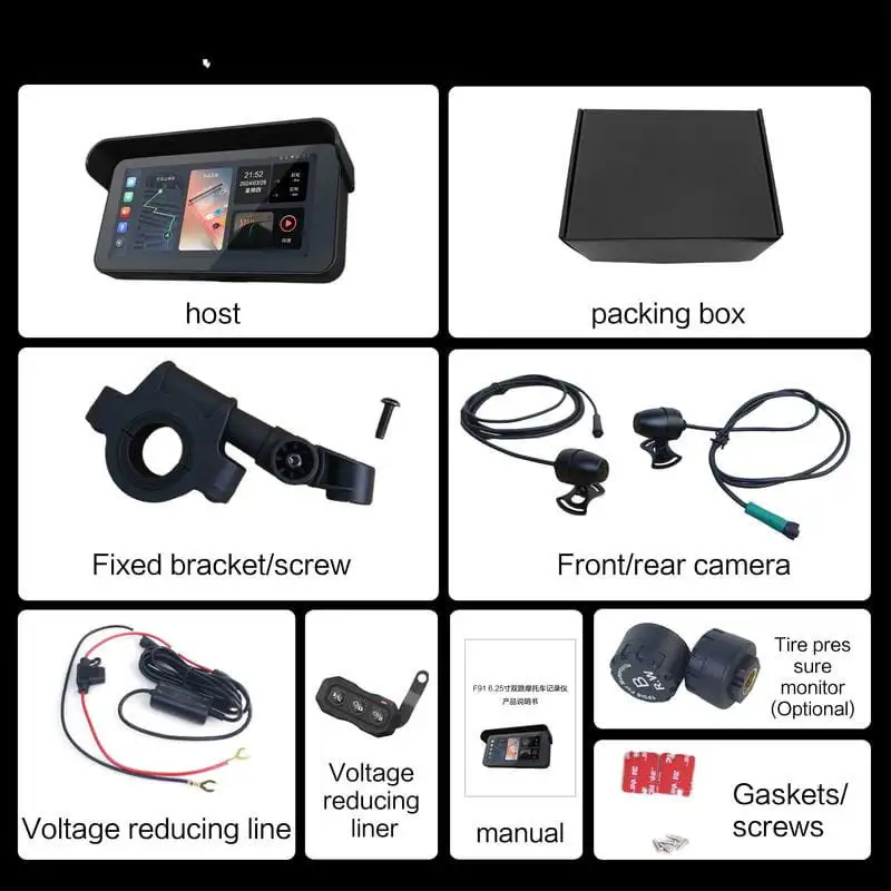 Kit GoFuture F91 - Sistema multimédia e de gravação para motos com GPS, CarPlay/Android Auto - Image 2