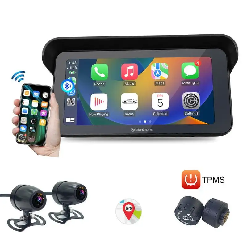 Kit GoFuture F91 - Sistema multimédia e de gravação para motos com GPS, CarPlay/Android Auto - Image 3