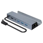 Hub 6 em 1 com 4K HDMI + PD 100W + USB 3.0*3 + RJ45 Ethernet 1000M