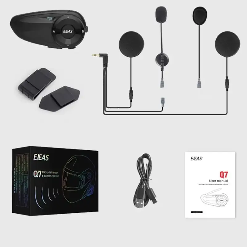 EJEAS Q7 Full Duplex para 7 interlocutores - Intercomunicador para motocicleta - Image 2