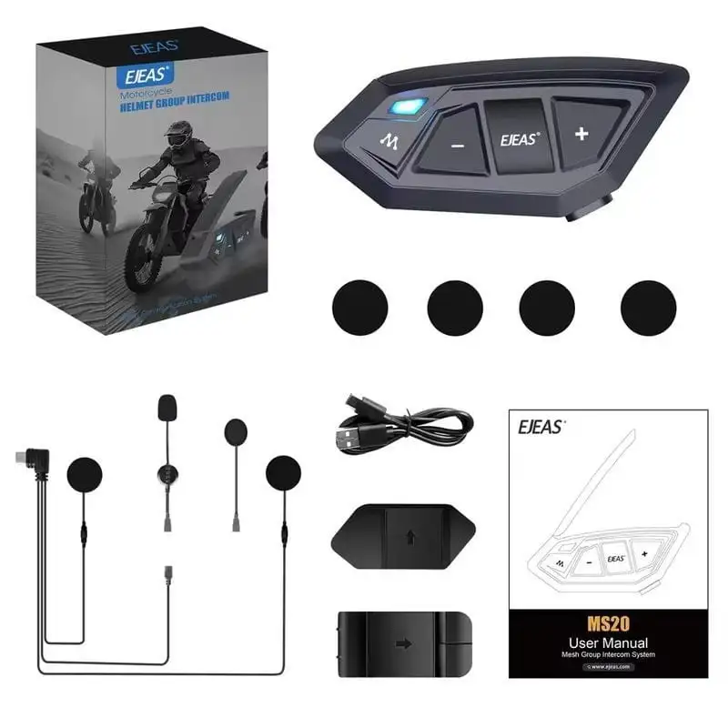 EJEAS MS20 Mesh 20 interlocutores conversa simultânea - Intercomunicador para motocicleta - Image 2