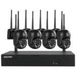 Kit de vigilância por vídeo IP Escam WNK614 Wifi 3MP 4 câmeras